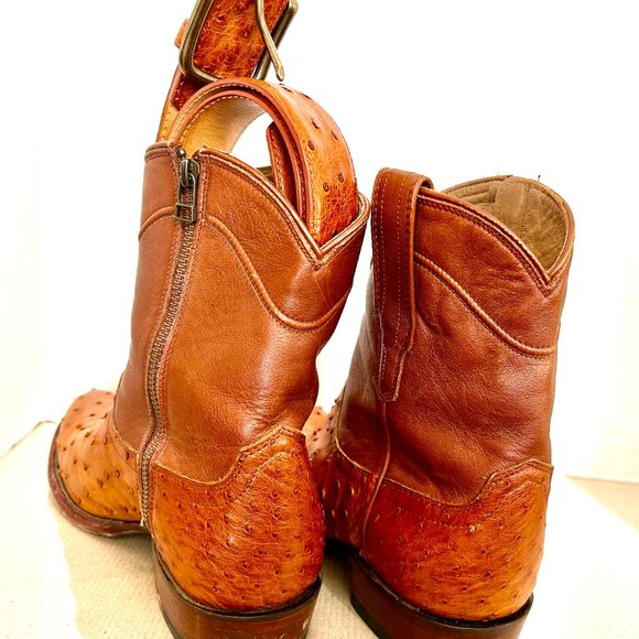 Tecovas men\'s OSTRICH Zip Boots sz 8.5D with matching belt 34 main image 12